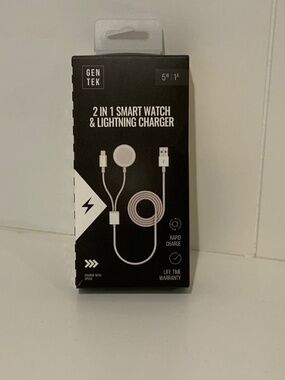 GEN TEK  2-In-1 Smart Watch & Lightening Charger - NEW IN BOX